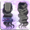 Swiss Lace Natural Body Wavy Virgin Brazilian Remy Hair Top Closure Can Ship Quickly! !